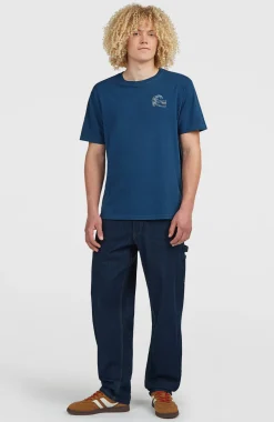 HerenO'Riginals Retro Back-Print T-shirt| Blauw