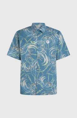HerenO'Riginals UPF 50+ overhemd met korte mouwen| Blauw
