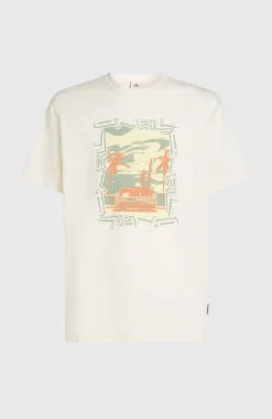 HerenPhoto Front-Print T-shirt| Wit
