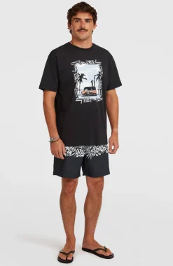 HerenPhoto Front-Print T-shirt| Zwart