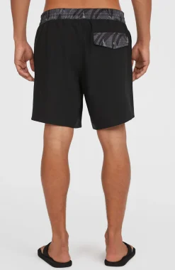 HerenPocket Print 16'' zwembroek| Zwart