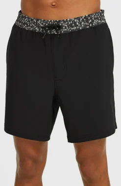 HerenPocket Print 16'' zwembroek| Zwart
