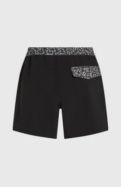 HerenPocket Print 16'' zwembroek| Zwart