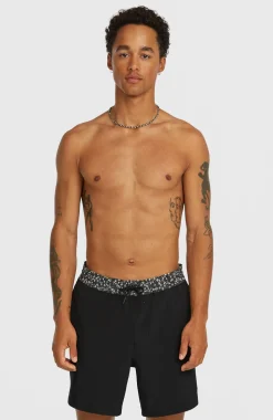 HerenPocket Print 16'' zwembroek| Zwart