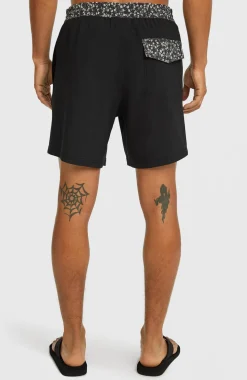HerenPocket Print 16'' zwembroek| Zwart