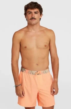 HerenPocket Print 16'' zwembroek| Oranje