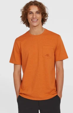 HerenSlub Chest Pocket T-shirt| Oranje