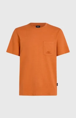 HerenSlub Chest Pocket T-shirt| Oranje