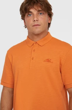 HerenSlub Small Logo polo| Oranje