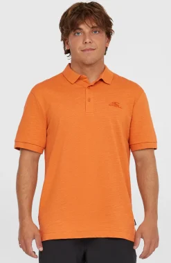 HerenSlub Small Logo polo| Oranje