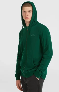 HerenSmall Logo hoodie met volledige rits| Groen