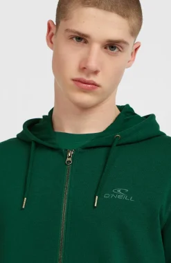 HerenSmall Logo hoodie met volledige rits| Groen