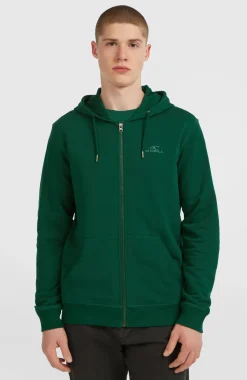 HerenSmall Logo hoodie met volledige rits| Groen