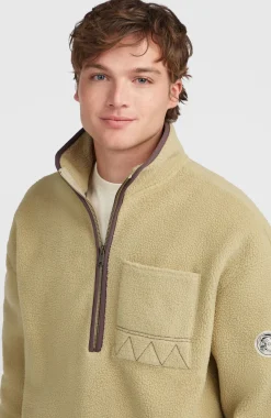 HerenTrui O'Riginals Fleece met halve rits| Beige