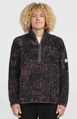 HerenTrui O'Riginals Fleece met halve rits| Paars