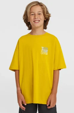 KidsBack Print T-shirt| Geel