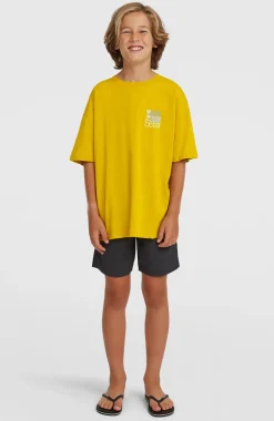 KidsBack Print T-shirt| Geel