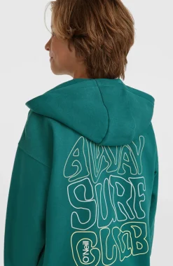 KidsGraphic capuchonvest met volledige rits| Groen