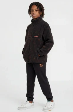 KidsHigh-Pile fleecevest met volledige rits| Zwart