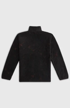 KidsHigh-Pile fleecevest met volledige rits| Zwart