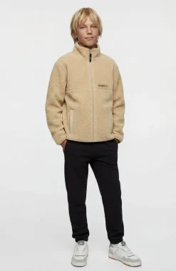 KidsHigh-Pile fleecevest met volledige rits| Beige