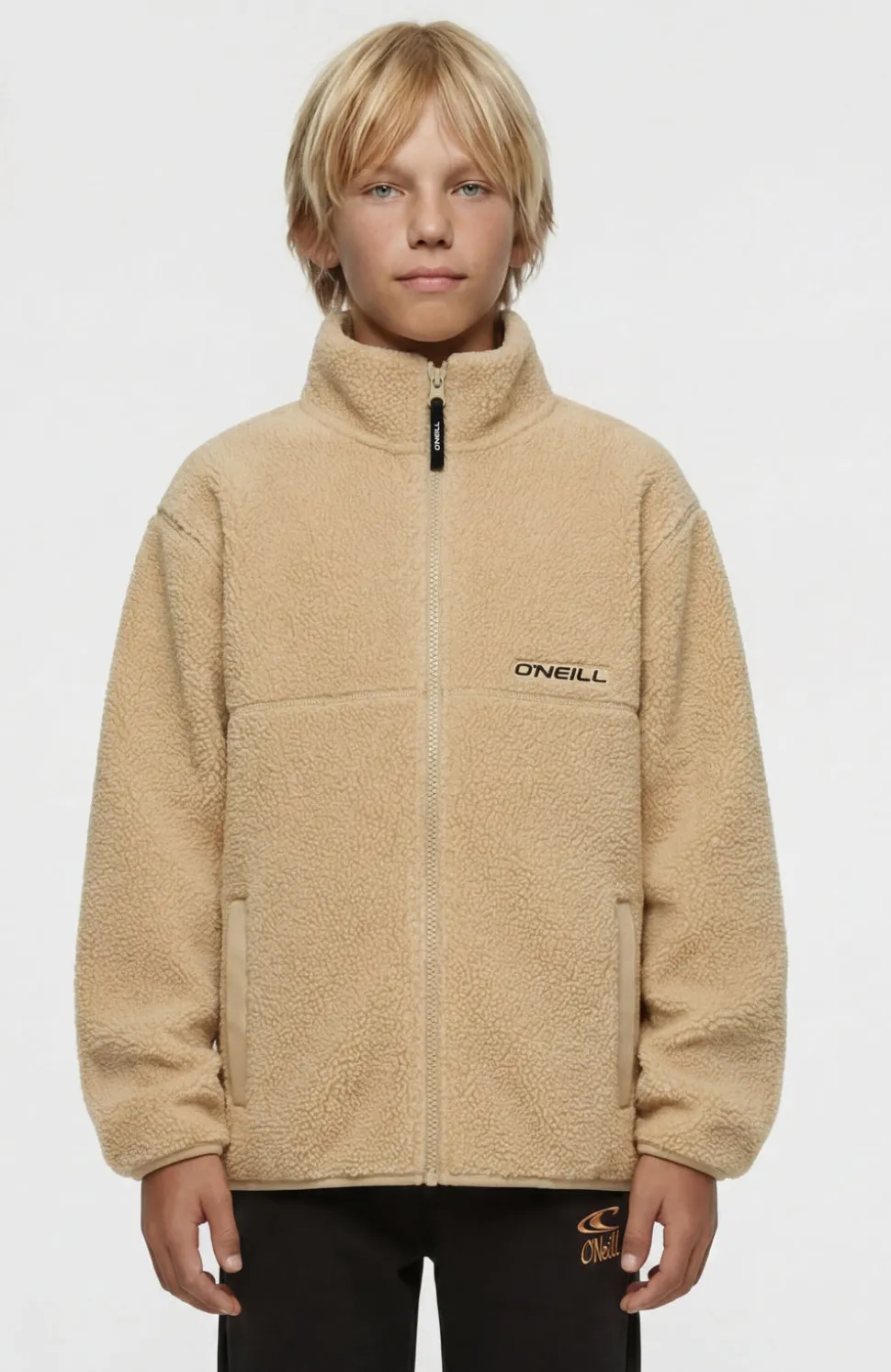 KidsHigh-Pile fleecevest met volledige rits| Beige
