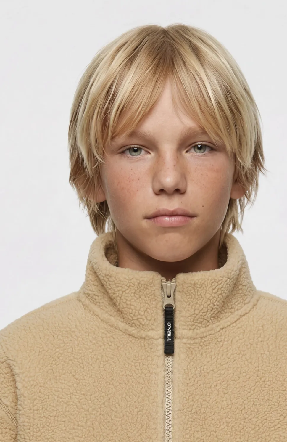 KidsHigh-Pile fleecevest met volledige rits| Beige