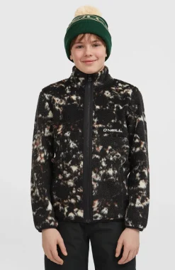 KidsHigh-Pile fleecevest met volledige rits| Zwart