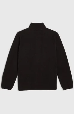 KidsHigh-Pile fleecevest met volledige rits| Zwart