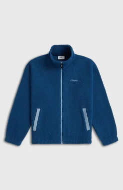 KidsHigh-Pile fleecevest met volledige rits| Blauw