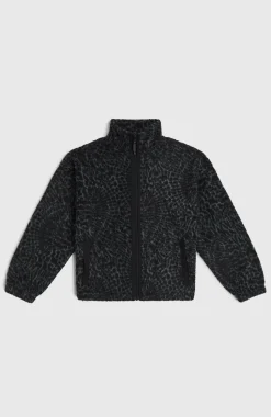 KidsHigh-Pile fleecevest met volledige rits| Zwart