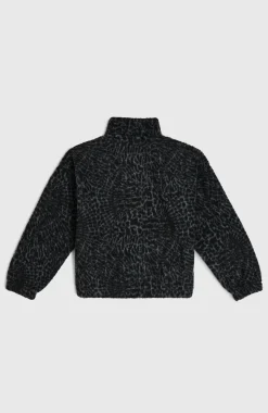 KidsHigh-Pile fleecevest met volledige rits| Zwart