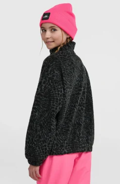 KidsHigh-Pile fleecevest met volledige rits| Zwart