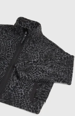 KidsHigh-Pile fleecevest met volledige rits| Zwart
