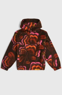 KidsSuperfleece hoodie met halve rits| Bruin