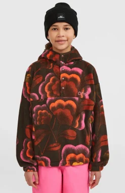 KidsSuperfleece hoodie met halve rits| Bruin